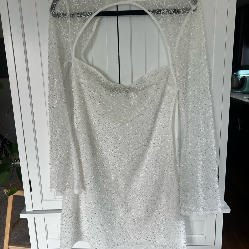 Meshki White Long Sleeve Dress